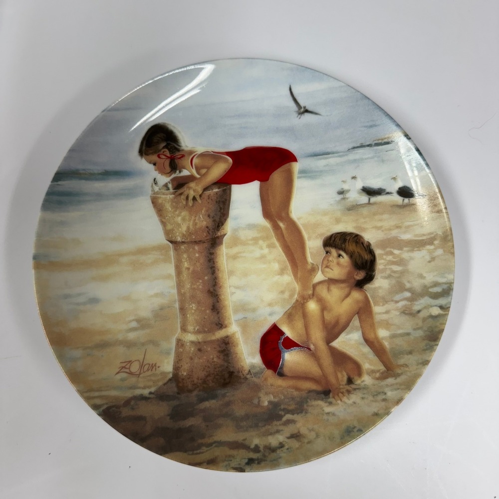 Donald Zolan Beach Break Collector Plate Friendship 1987 Pemberton Oakes